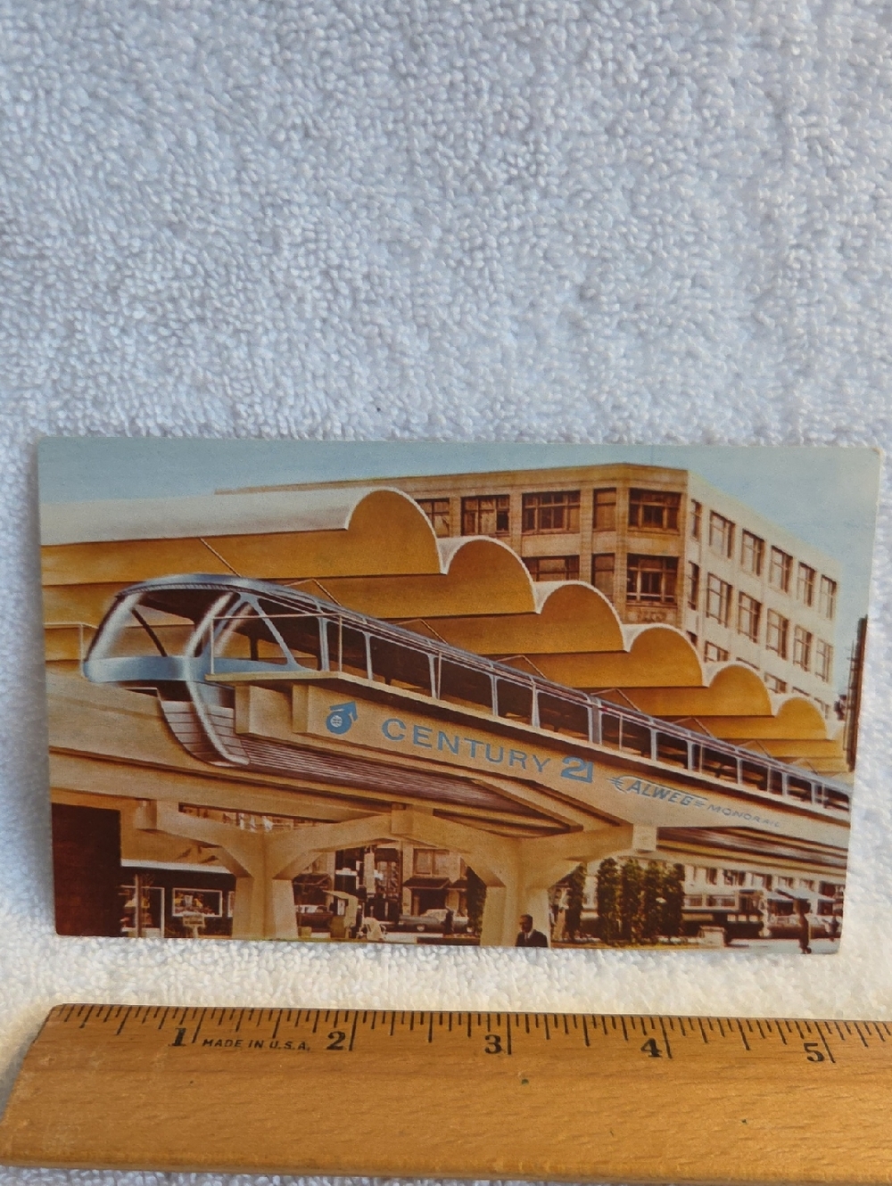 Vintage Monorail Home Art Photography Print - Yellow